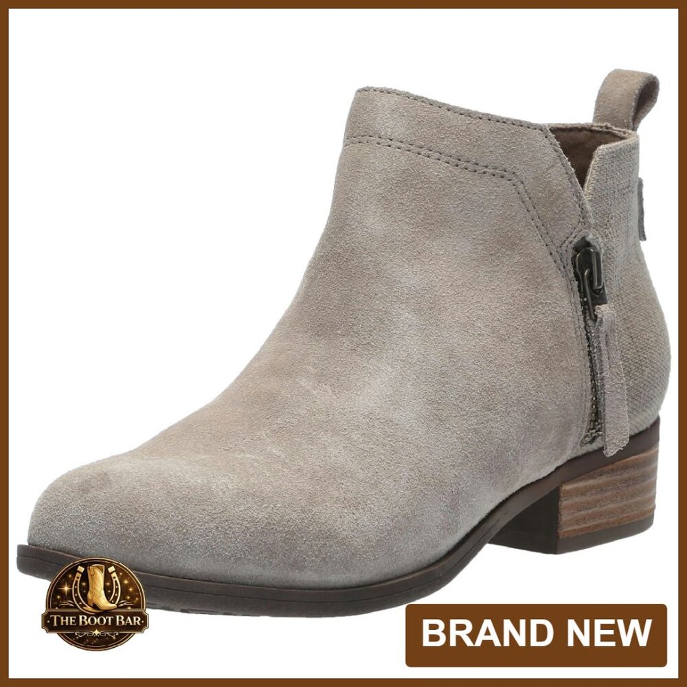 Women's Ankle Boots Suede Canvas Low Heel Dual Zippers Comfort Insole